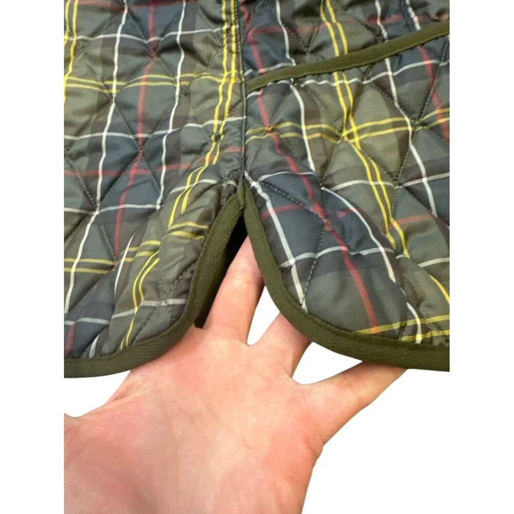 Barbour Vest Tartan Betty Quilted Gilet Liner Womens 6 Green Classic